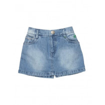 Gini and Jony Girls Woven Blue Skirt