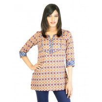 Aurelia Women Orange Printed Kurti