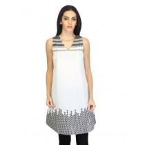 W Women Printed Off White Kurta