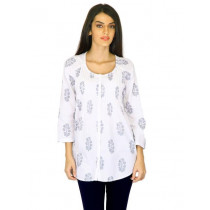 W Women Printed White Kurtis