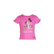 Chhota Bheem Kids Girl  I Love to Play Pink Tshirt