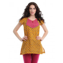 Myntra Women Orange Printed Kurti