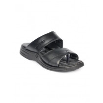 Red Chief Men Black Slippers
