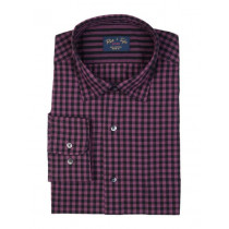 Reid & Taylor Men Check Burgundy Shirt