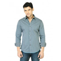John Players Men Stripes Grey Shirt