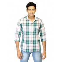 United Colors of Benetton Men Check Green Shirts