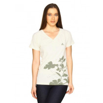 ADIDAS Women Graphic White T-shirt