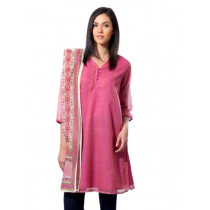 Fabindia Women Printed Pink Chanderi Stole