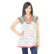 BIBA OUTLET Women Printed Off White Kurti