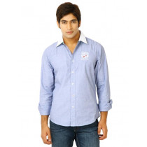 United Colors of Benetton Men Solid Blue Shirts