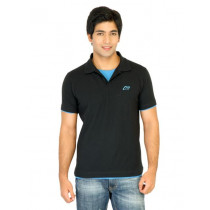 Proline Mens Solid Black Polo Tshirt