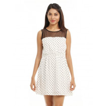 Femella Women White Heart Print Dress