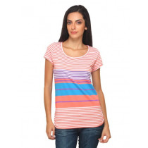 Allen Solly Woman Striped Orange Top