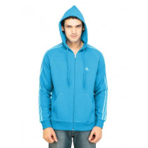 ADIDAS Men Solid Aqua Blue Sweatshirts