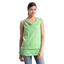 Puma Women Script Green Top