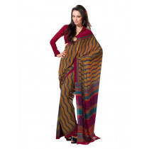 Prafful Yellow & Maroon Printed Sari