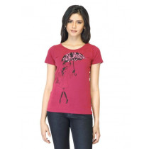 Jealous 21 Women Printed Plum T-shirt