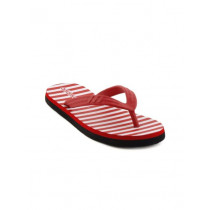 ADIDAS Women Striped Red Flip Flops