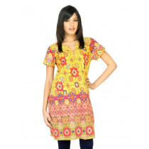 BIBA Women Printed Yellow Kurta