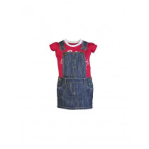 Palm Tree Kids Girls Red Saloppette Set