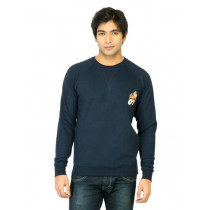 Myntra Men Solid Blue Sweatshirt