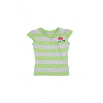 Gini And Jony Girls Striped Green Top