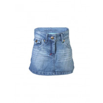 Palm Tree Kids Girl Washed Blue Skirts