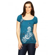 Jealous 21 Women Jealous Edana Teal Top Blue Tops