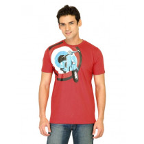 Probase Men Printed Red Tshirts