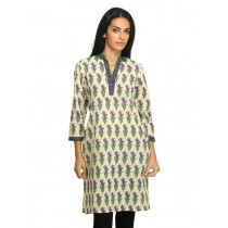 Mother Earth Women Printed Yellow Kurta