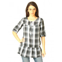 Jealous 21 Women Checks Grey Tops