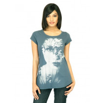 United Colors of Benetton Women Printed Blue Top