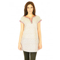 W Women Printed Cream Kurtis