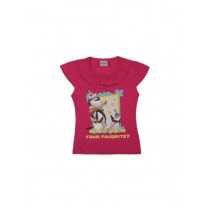 Madagascar3 Girls Pink Printed T-Shirt