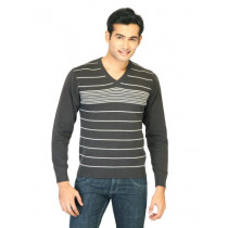Proline Mens Stripes Grey & White Striped T-shirt