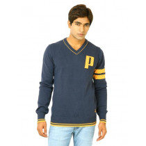 Puma Men Knitted Navy Blue Sweater