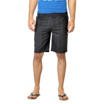 Quiksilver Men Striped Black Shorts