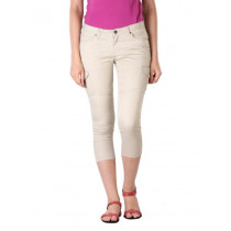 Jealous 21 Women Beige Capris