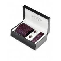Arrow Men Formal Purple Tie+Cufflink+Pocket square - Combo Pack