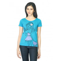 Jealous 21 Women Printed Blue T-shirt