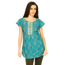 W Women Printed Green Kurtis