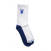 Playboy Men White & Blue Socks