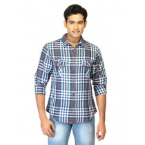 United Colors of Benetton Men Check Blue Shirts