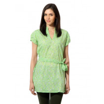 Fabindia Women Printed Green Tunic