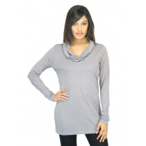 United Colors of Benetton Women Solid Grey Top