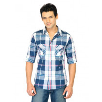 Spykar Men Check Blue Shirts