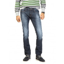 United Colors of Benetton Men Washed Blue Jeans