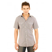 United Colors of Benetton Men Black Striped Shirt