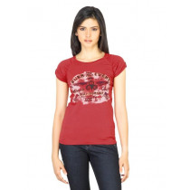 Wrangler Women Printed Red T-shirt
