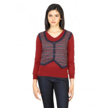 Wrangler Women Scoop Navy Blue Sleeveless Sweater